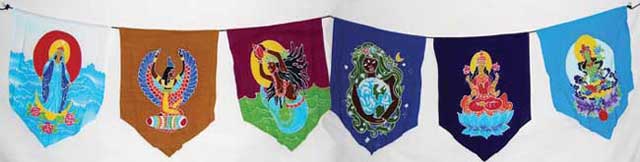 (image for) Triple Moon Goddess Prayer Flags