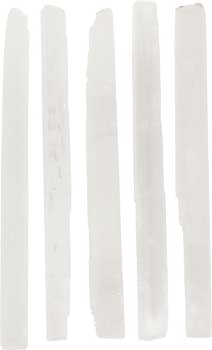 (image for) 7" Selenite mini sticks 5 pk - Click Image to Close