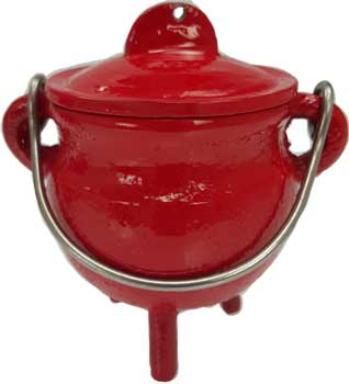 (image for) Plain cast iron cauldron w/ lid 2 3/4"