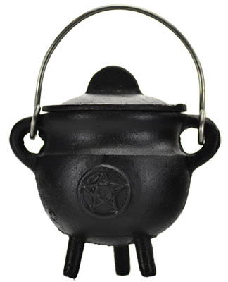 (image for) Pentagram Cast Iron Cauldron w/ Lid 2 3/4"