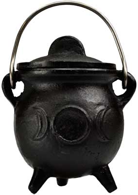 (image for) Plain cast iron cauldron w/ lid 3"