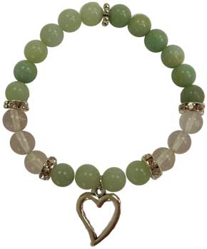 (image for) 8mm Amazonite/ Quartz Heart