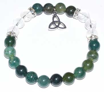 (image for) 8mm Moss, Green/ Triquetra - Click Image to Close