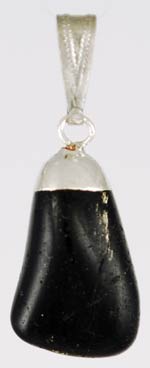 (image for) Black Tourmaline tumbled pendant - Click Image to Close