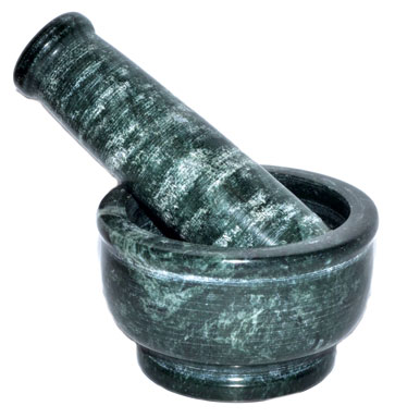 (image for) 4" Green Marble mortar and pestle set - Click Image to Close