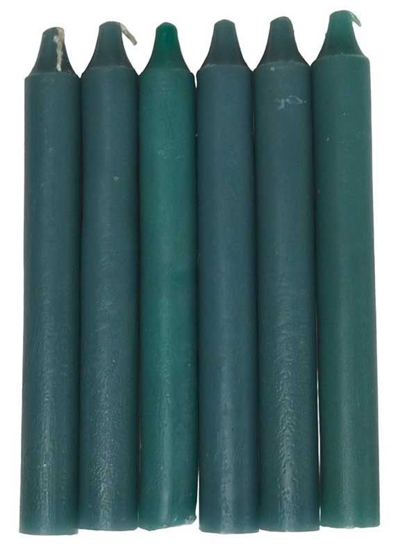 (image for) (set of 6) Green 6" household candle - Click Image to Close