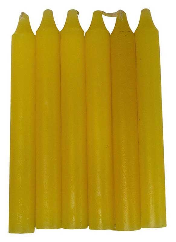 (image for) (set of 6) Yellow 6" household candle - Click Image to Close