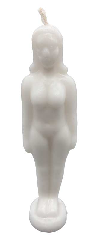 (image for) 6 3/4" White Woman candle - Click Image to Close