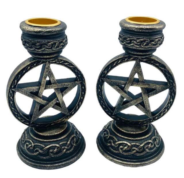 (image for) (set of 2) 5 1/2" Pentagram taper holder