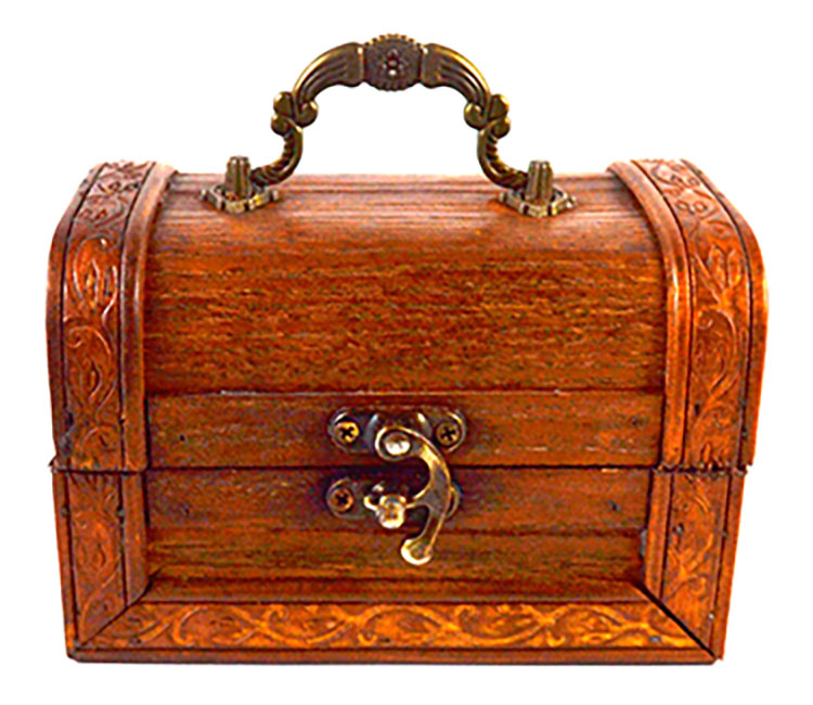 (image for) 4" x 5 1/2" x 3 3/4" antique wood box