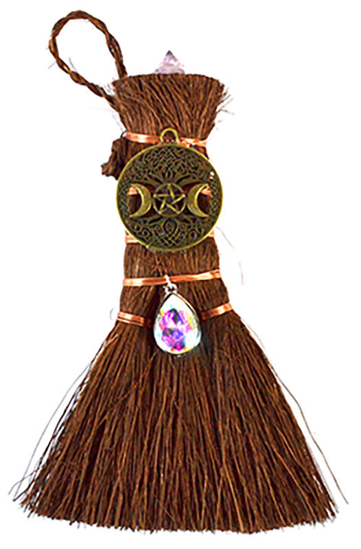 (image for) 6" Triple Moon & Pentagram broom