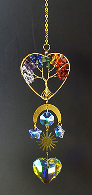 (image for) 13 1/2" 7 Chakra Heart sun catcher