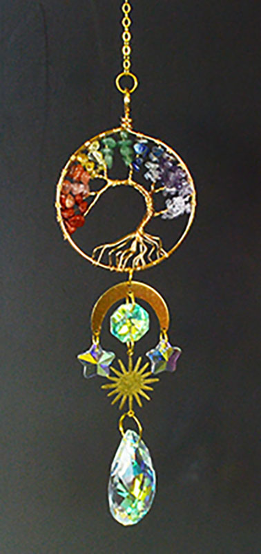 (image for) 15" 7 Chakra Tree of Life sun catcher