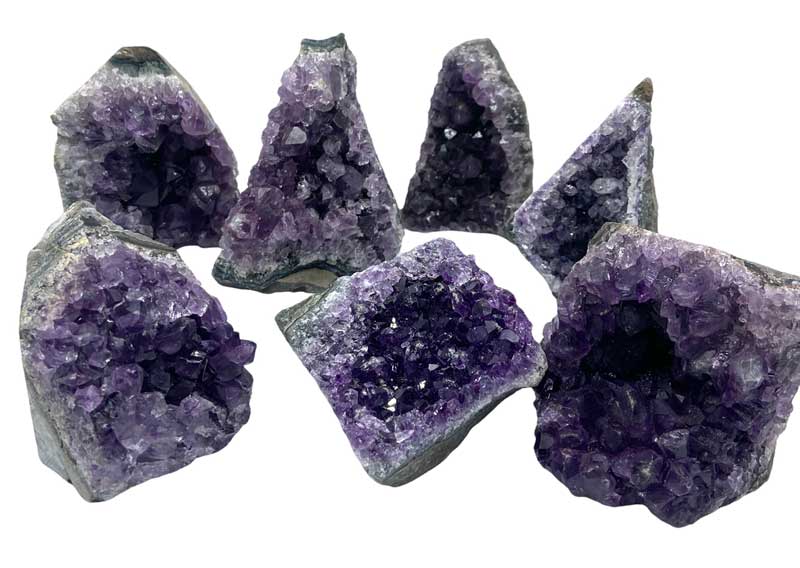 (image for) ~3# Flat of Amethyst C cut base rough mini