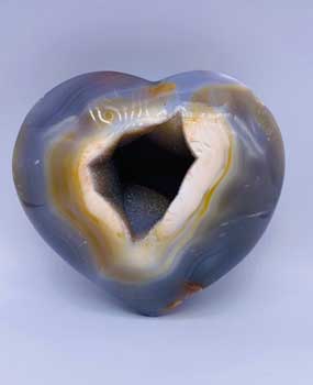 (image for) XX-large Heart Puffed Druze Agate - Click Image to Close