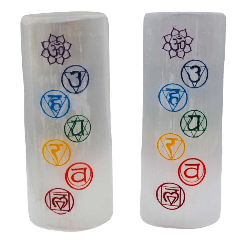 (image for) Chakra Selenite harmonizer (set of 2) - Click Image to Close