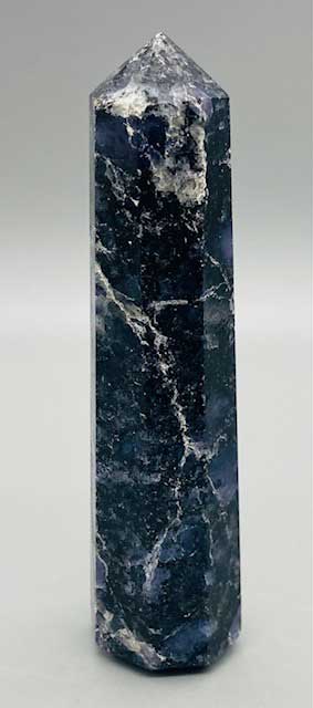 (image for) 3-4" Iolite W Black Mica obelisk - Click Image to Close