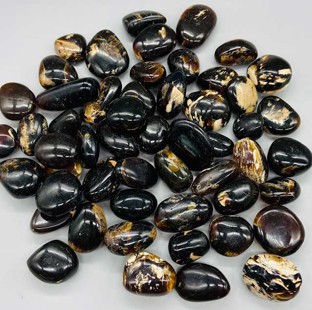 (image for) 1 lb Amber, Zebra tumbled