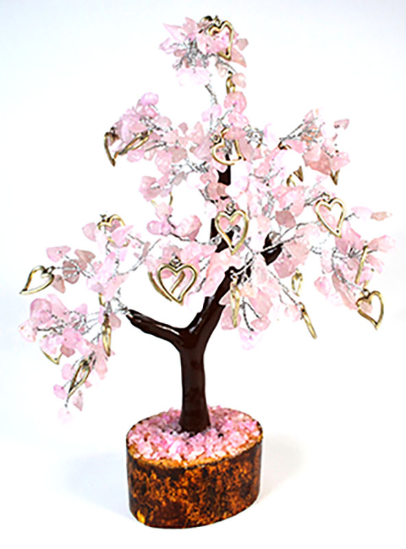 (image for) Rose Quartz W Hearts gemstone tree (300 beads)