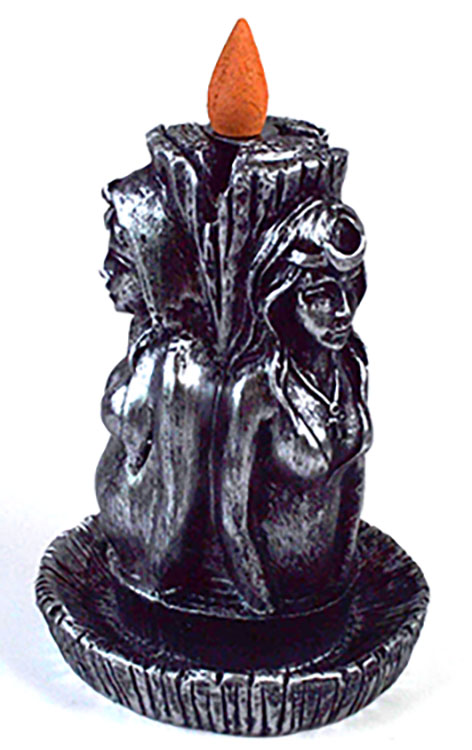 (image for) 5 1/2" Maiden, Mother, Crone backflow incense burner