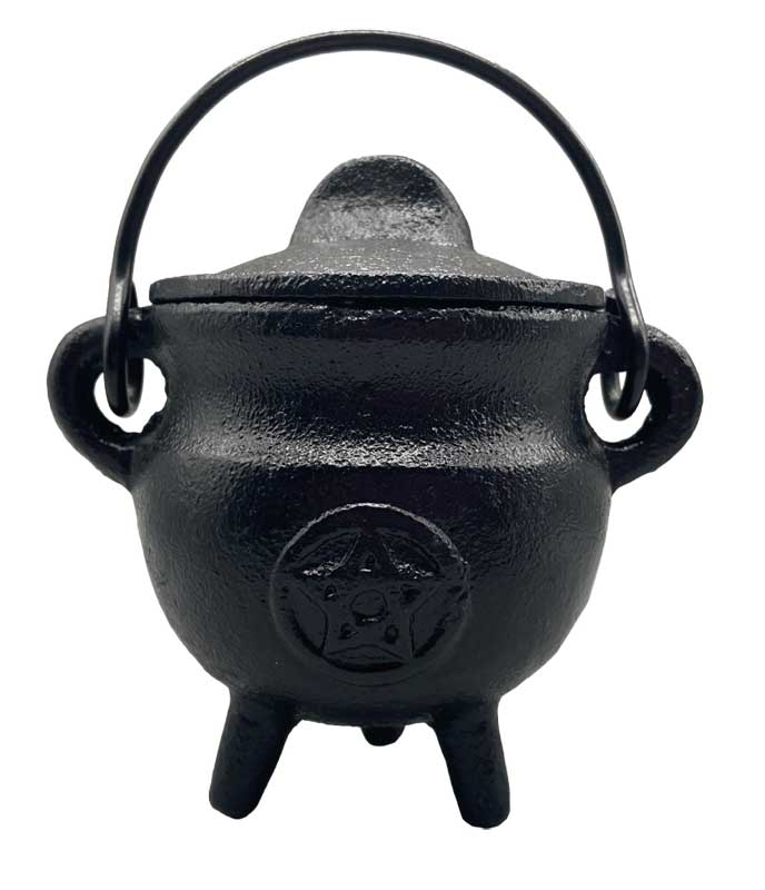 (image for) 4" Pentagram cast iron cauldron - Click Image to Close