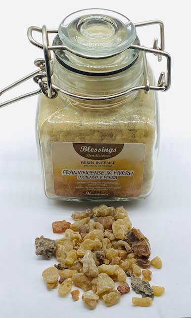 (image for) 3.0oz Blessings (frankincense & myrrh) resin jar - Click Image to Close