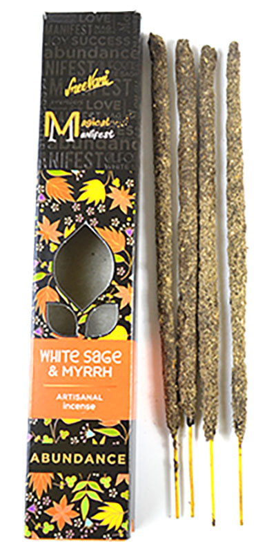 (image for) 4pk White Sage & Myrrh (Abundance) manifest stick