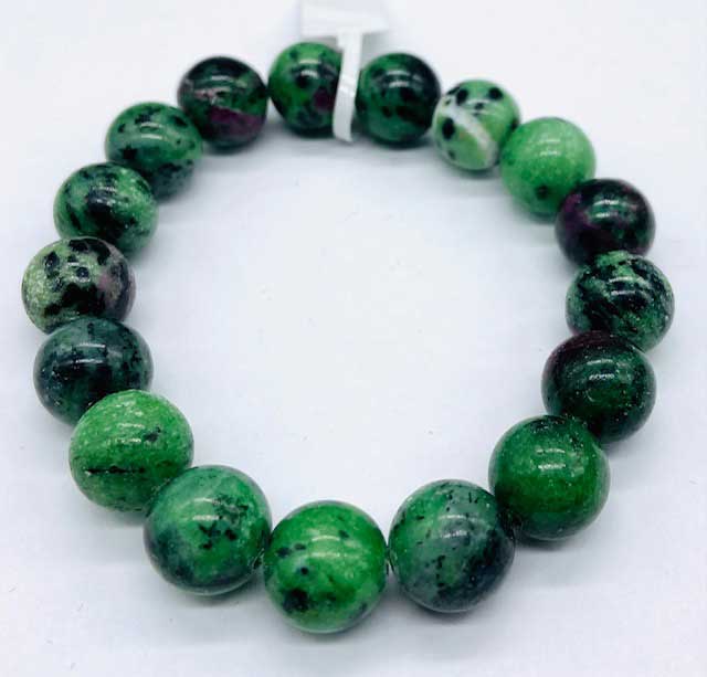 (image for) 12mm Ruby Zoisite bracelet - Click Image to Close