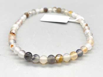 (image for) 4mm Agate, White & Black bracelet - Click Image to Close