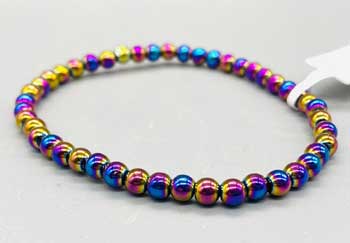 (image for) 4mm Hematite, Rainbow bracelet - Click Image to Close