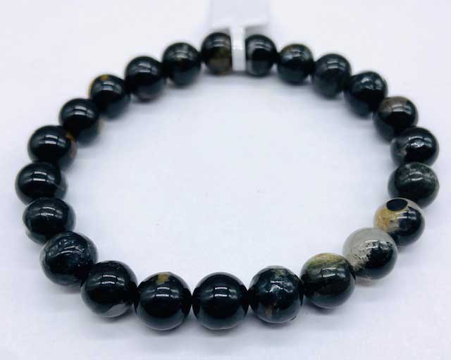 (image for) 6mm Tourmaline, Black W Quartz bracelet - Click Image to Close