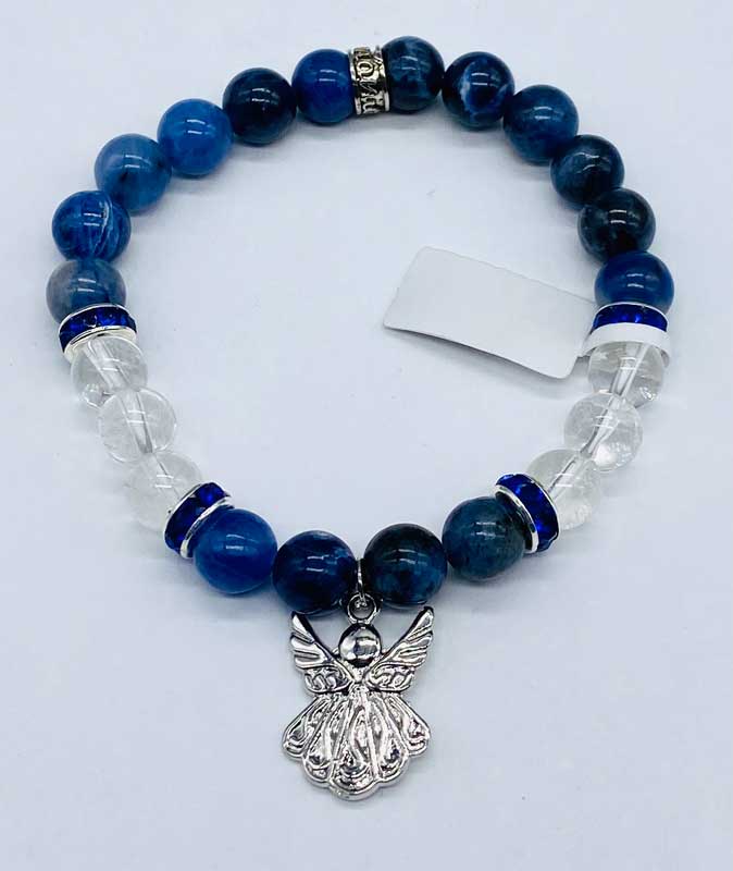 (image for) 8mm Sodalite, Quartz, Angel bracelet - Click Image to Close