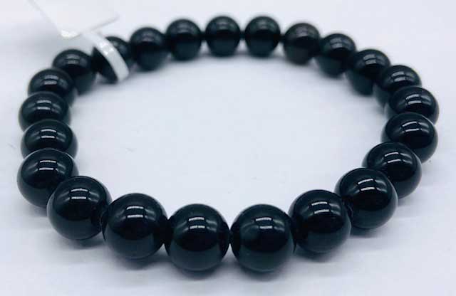 (image for) 8mm Obsidian, Black bracelet - Click Image to Close