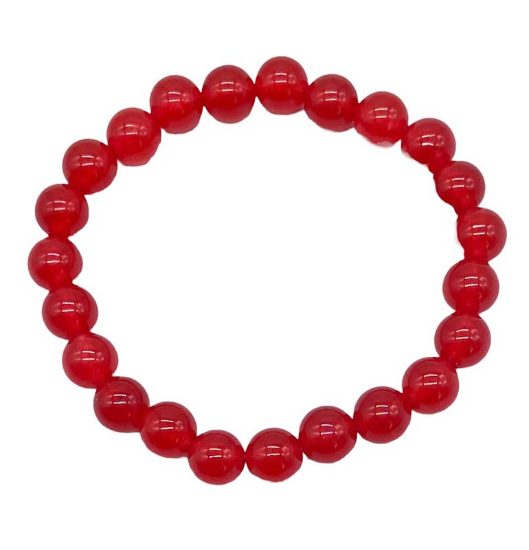 (image for) 8mm Red Jade bracelet - Click Image to Close