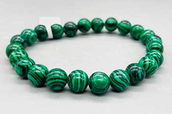 (image for) 8mm Malachite, synthetic bracelet