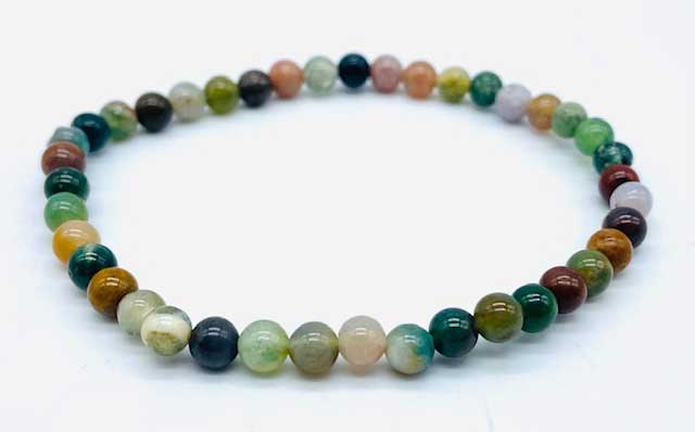 (image for) 4mm Moss agate stretch bracelet - Click Image to Close