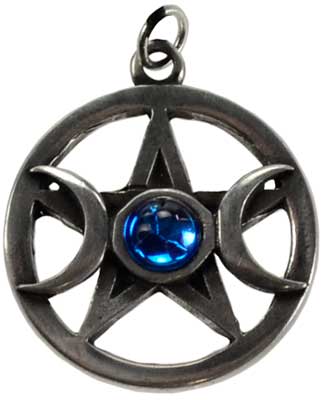 (image for) Pentagram & Moons pewter - Click Image to Close