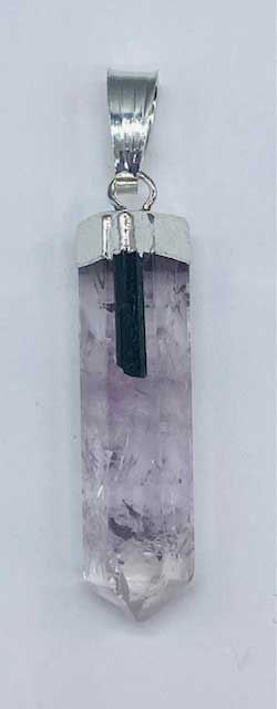 (image for) Amethyst w tourmaline pendant