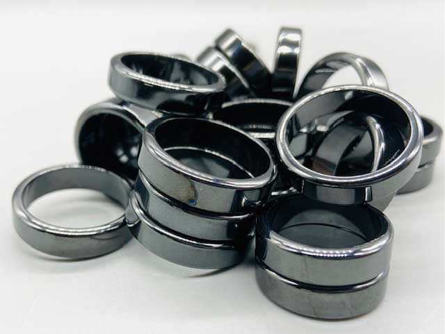 (image for) (set of 50) Flat Hematite rings