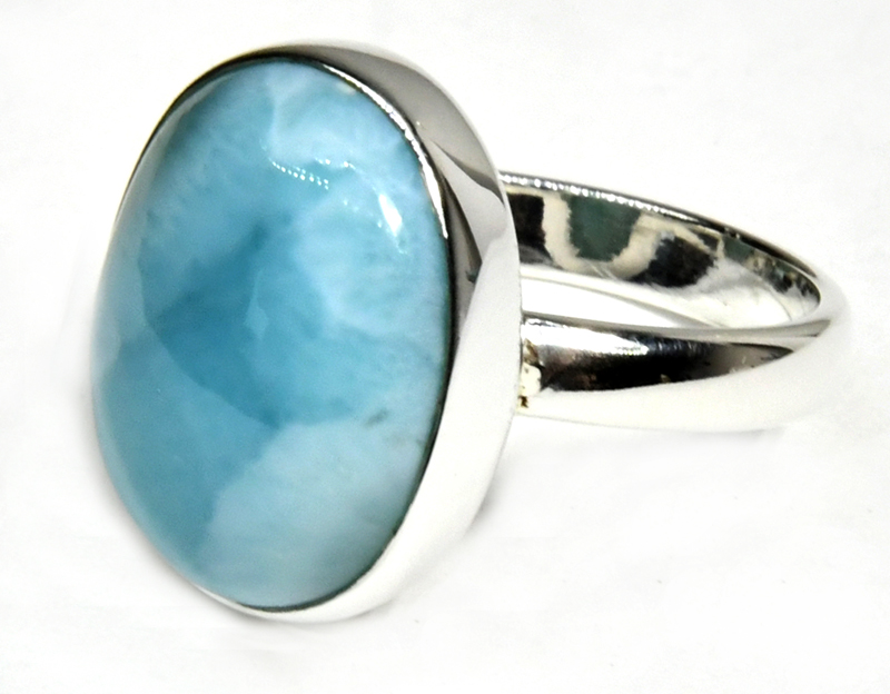 (image for) size 8 Larimar ring - Click Image to Close