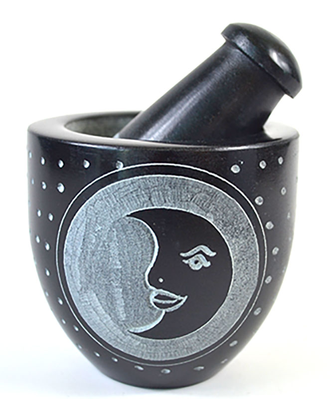 (image for) 2 3/4" Moon Soapstone mortar & pestle set