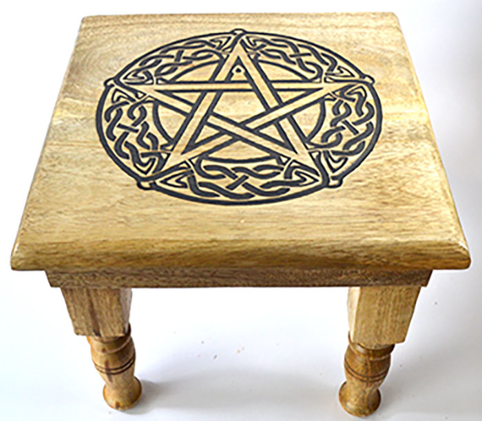 (image for) 9"x 9"x 8" Pentagram altar table