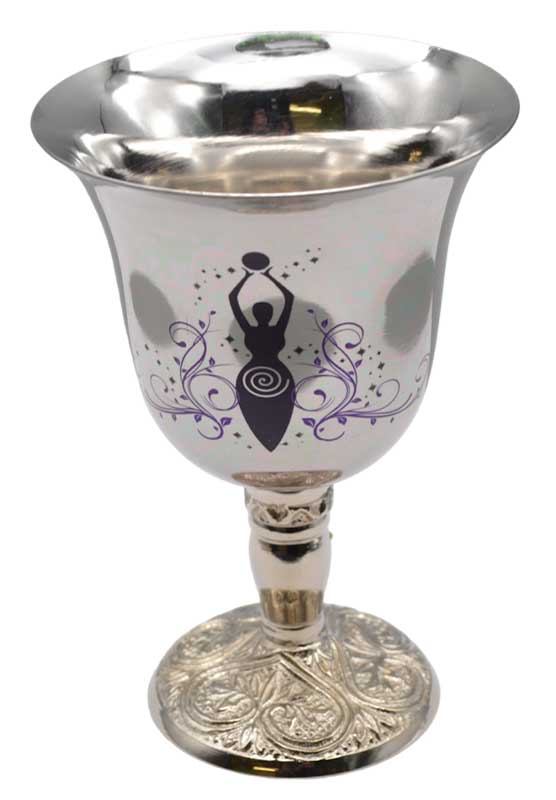 (image for) 4 3/4" Goddess of Earth chalice stainless steel - Click Image to Close