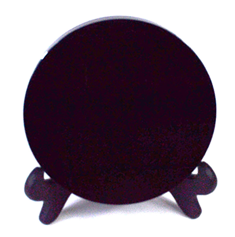 (image for) 12cm Black Obsidian scrying mirror W/ stand - Click Image to Close