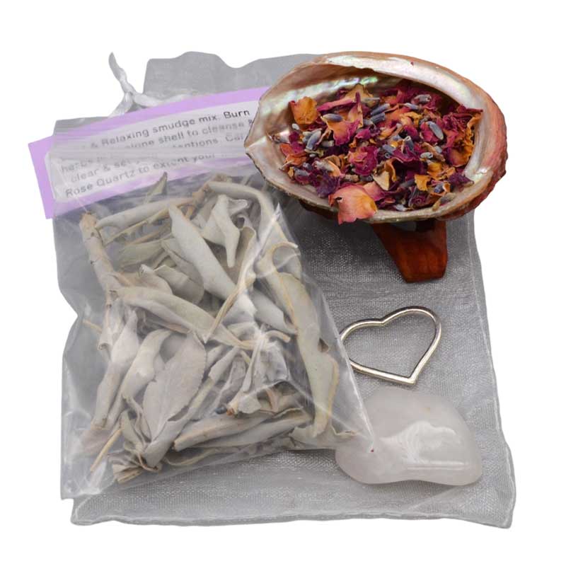 (image for) Love & Relax smudge kit w/ Shell & Stand - Click Image to Close