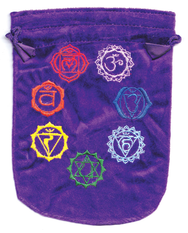 (image for) 6"x 8" 7 Chakra Purple velveteen bag - Click Image to Close